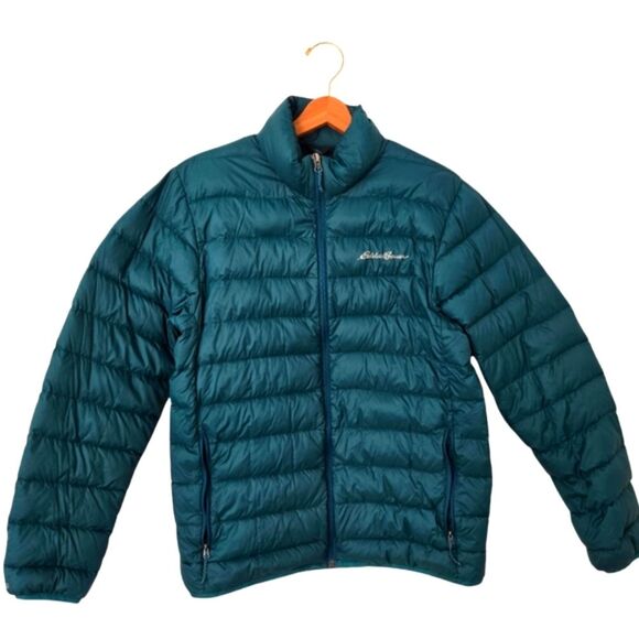 Eddie Bauer men's Down puffer jacket size Medium Green - Picture 1 of 9